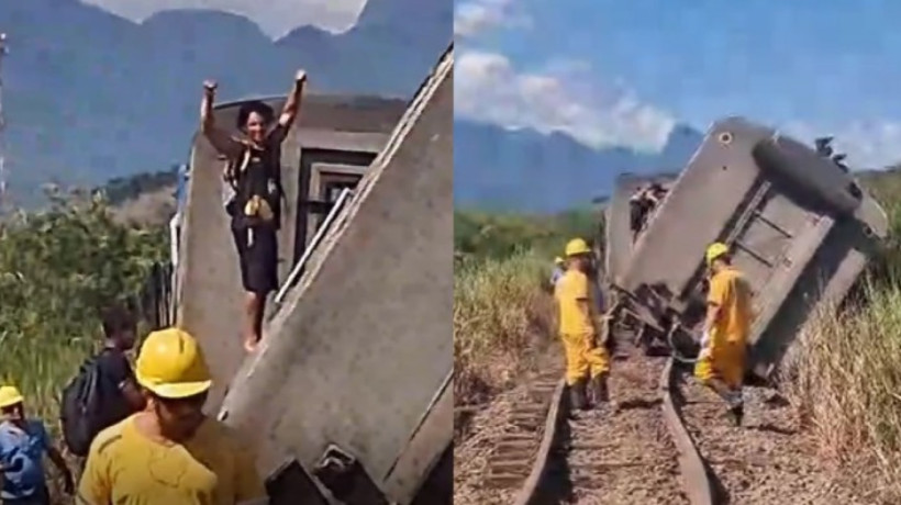 Trem tombou por causa do calor, no Rio de Janeiro, sem deixar feridos