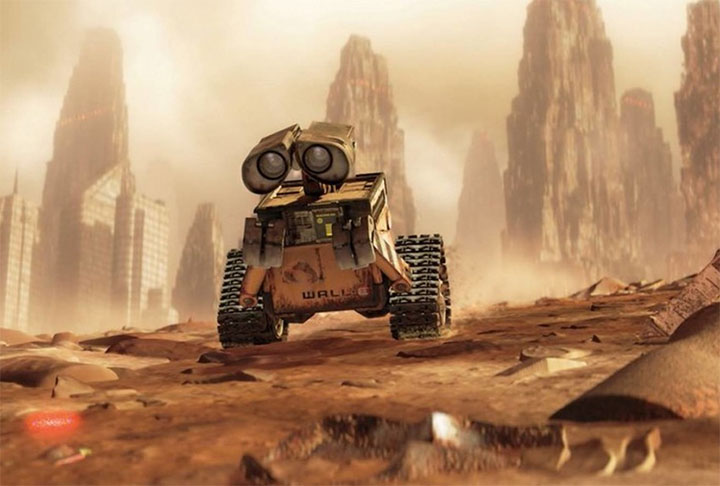 WALL-E (2008) - Na trama, o protagonista é o último robô remanescente na terra de um grupo incumbido de limpar o planeta. 
