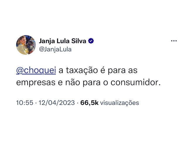 Em abril de 2023, Janja provocou polêmica no caso da taxação de produtos importados ao dizer que a medida afetaria empresas e não os consumidores.