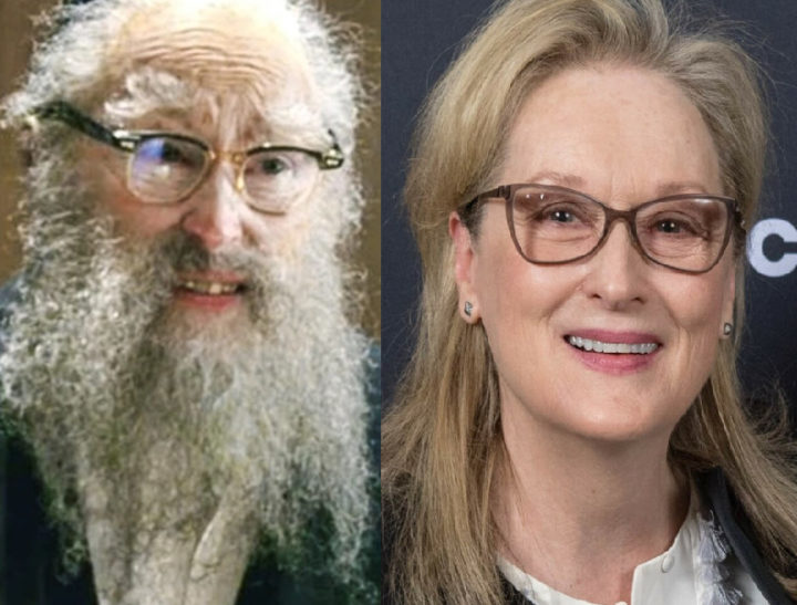 Meryl Streep Anjos na América (2003): A atriz vencedora de três Oscars viveu na pele de um ancião nesta minissérie da HBO. Na época, para transformar seu rosto, foi usada uma maquiagem especial feita com adesivos de silicone.