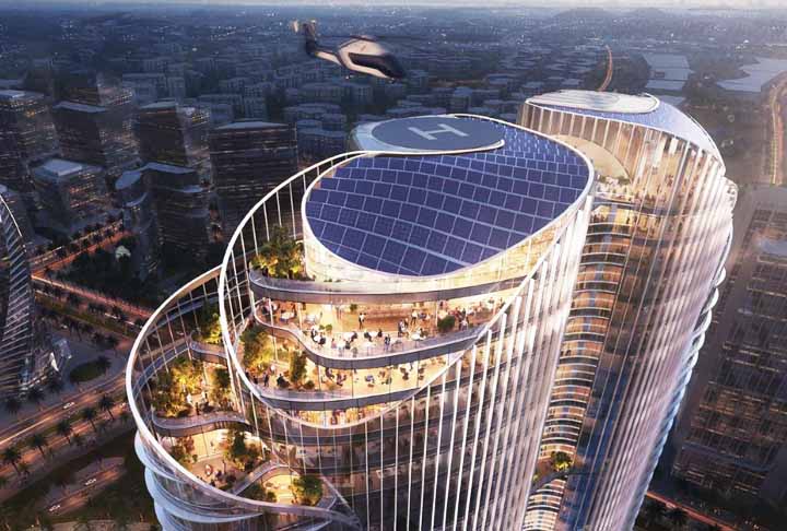 O projeto terá espaços biofílicos, que incorporam a natureza, e painéis fotovoltaicos. Para controlar a temperatura interna, a torre utilizará técnicas de ventilação natural. 