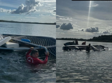 Oito pessoas foram resgatadas no açude Trussu, em Iguatu 