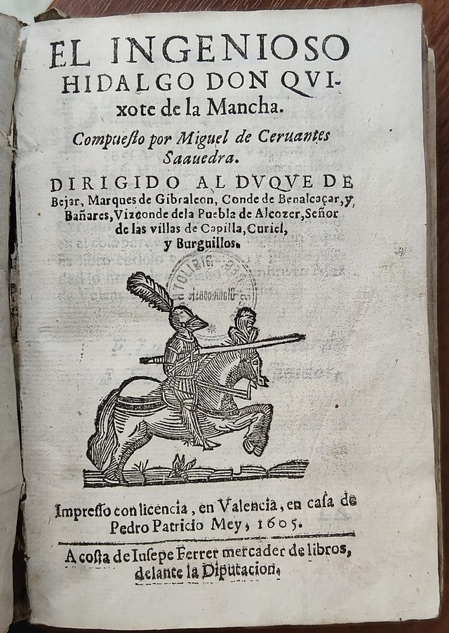 No início do século XVII, em 1605, em Madri, na Espanha, saiu a primeira edição de Dom Quixote, com 126 capítulos, divididos em duas partes.