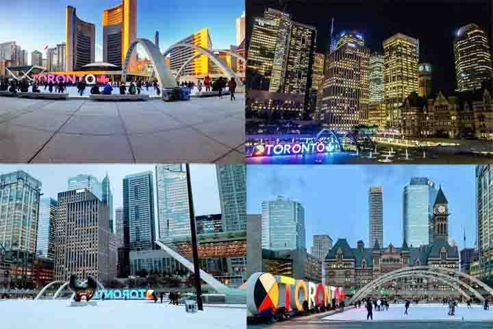 Nathan Phillips Square (1965) – Praça central da cidade, onde fica o letreiro Toronto famoso. Abriga o prédio da prefeitura e eventos culturais ao longo do ano. No inverno, sua pista de patinação ao ar livre se torna uma grande atração.