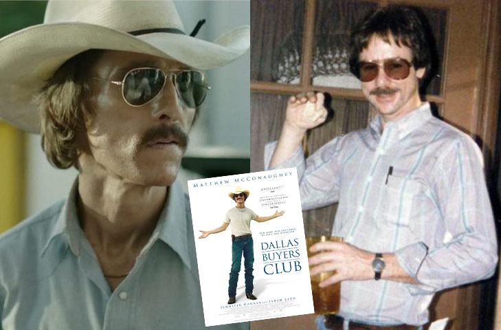 Matthew McConaughey - Clube de Compras Dallas (2013) - O ator americano interpretou Ron Woodroof (1950-1992), cowboy e eletricista, portador do vírus HIV, ativista na luta contra a Aids. Ele se envolve no submundo das farmácias que forneciam drogas não aprovadas, em busca de remédio contra a doença.