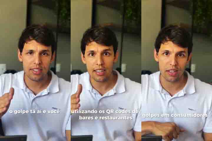 Ao escanear o código, o cliente é direcionado para um link malicioso em vez de ter acesso direto ao cardápio. 
