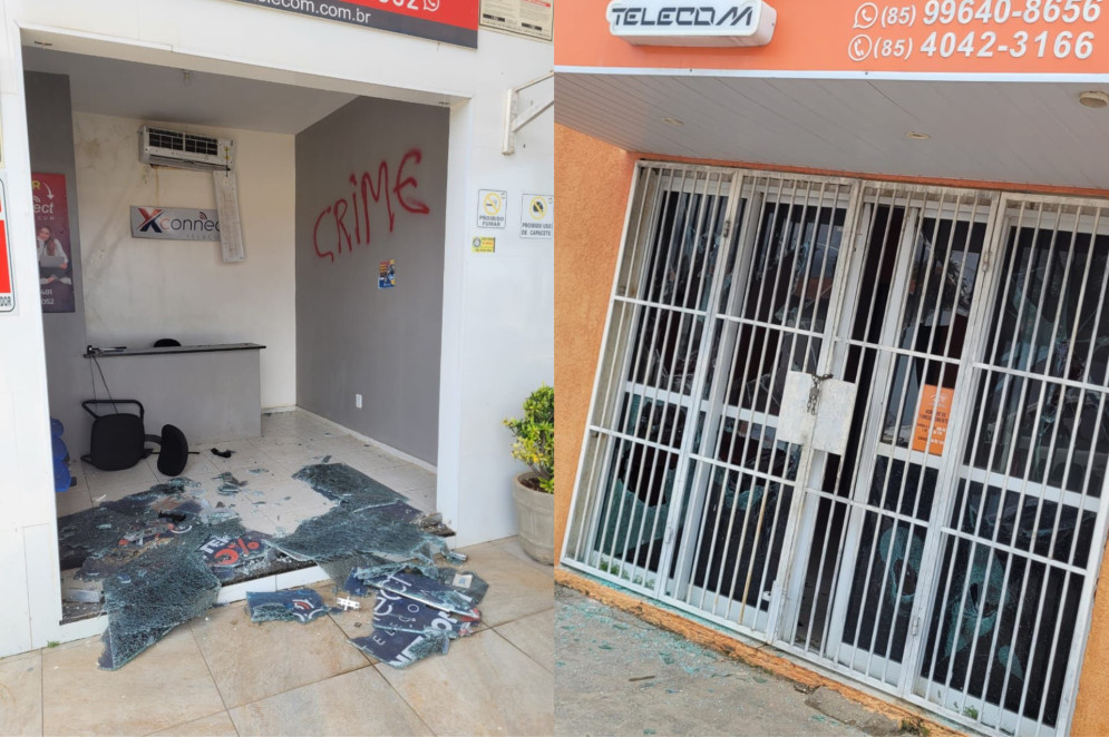 ￼EMPRESAS de internet são alvos de novos ataques de facções em Caucaia(Foto: Reprodução/Leitor Via WhatsApp O POVO)