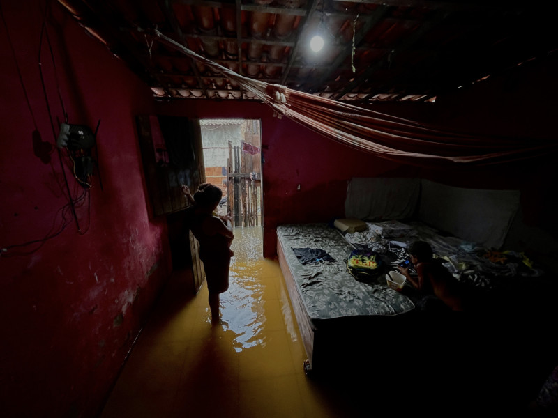 Chuvas causam alagamentos em Caucaia