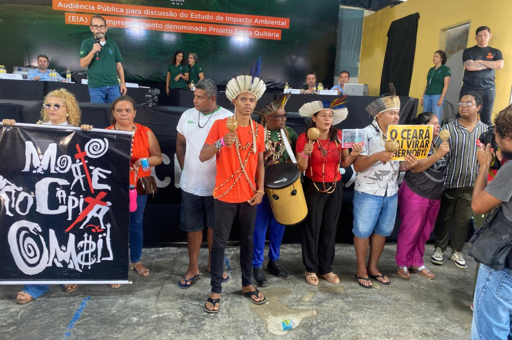 Movimentos sociais, indígenas e ambientalistas estiveram nas audiências públicas para protestar contra o Projeto Santa Quitéria