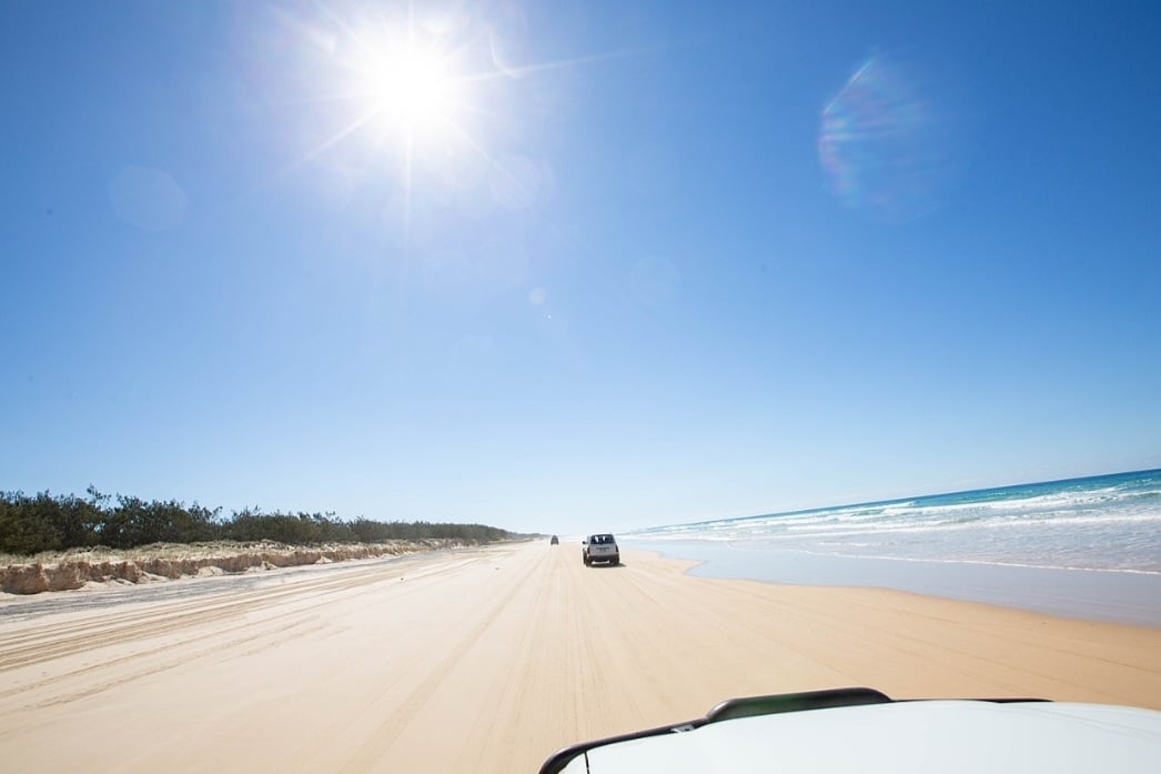 4ª Fraser Island - Queensland - Austrália - 120km -  Fica na ilha Fraser - a maior ilha de areia do mundo - e é um dos destinos turísticos mais famosos da costa leste da Austrália, 