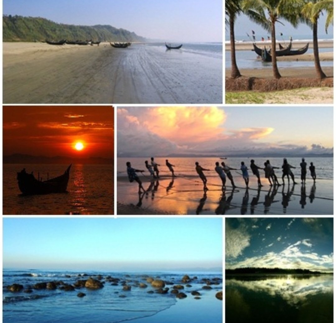 3ª Cox's Bazar - Bangladesh - Índia - 120km - A praia Cox's Bazar, em Bangladesh, conta com um porto de pesca e ultrapassa os limites da cidade de mesmo nome. 