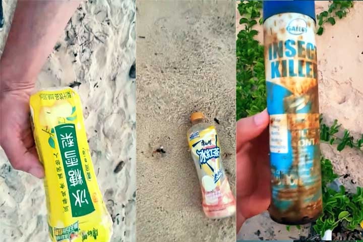 Em meio ao lixo, os materiais mais encontrados eram de plástico. Porém, havia também produtos enlatados. 

