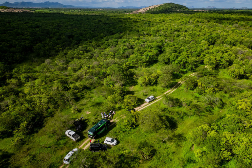 Vista aérea da área onde será construído o porto seco de Quixeramobim