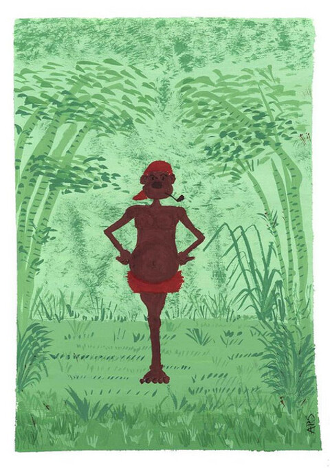 O saci  veste um shorts vermelho e usa dois itens que lhe dão poderes mágicos: um gorro e um cachimbo.  Ele se diverte escondendo objetos e deixando as pessoas confusas. 