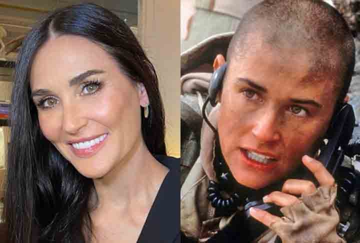 Demi Moore- No filme Até o Limite da Honra (1997), Moore interpretou Jordan O’Neill, mulher que tentava se tornar a única oficial num grupo de elite da Marinha americana. Deixando de lado a imagem de sedutora, ela raspou a cabeça e se jogou no papel.