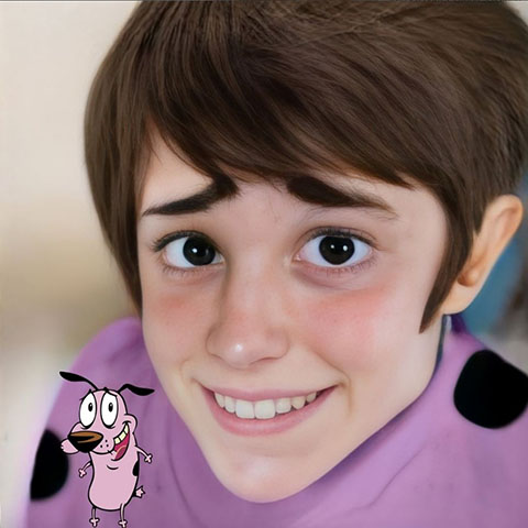 Outro cão famoso que ganhou rosto Coragem, o cão covarde