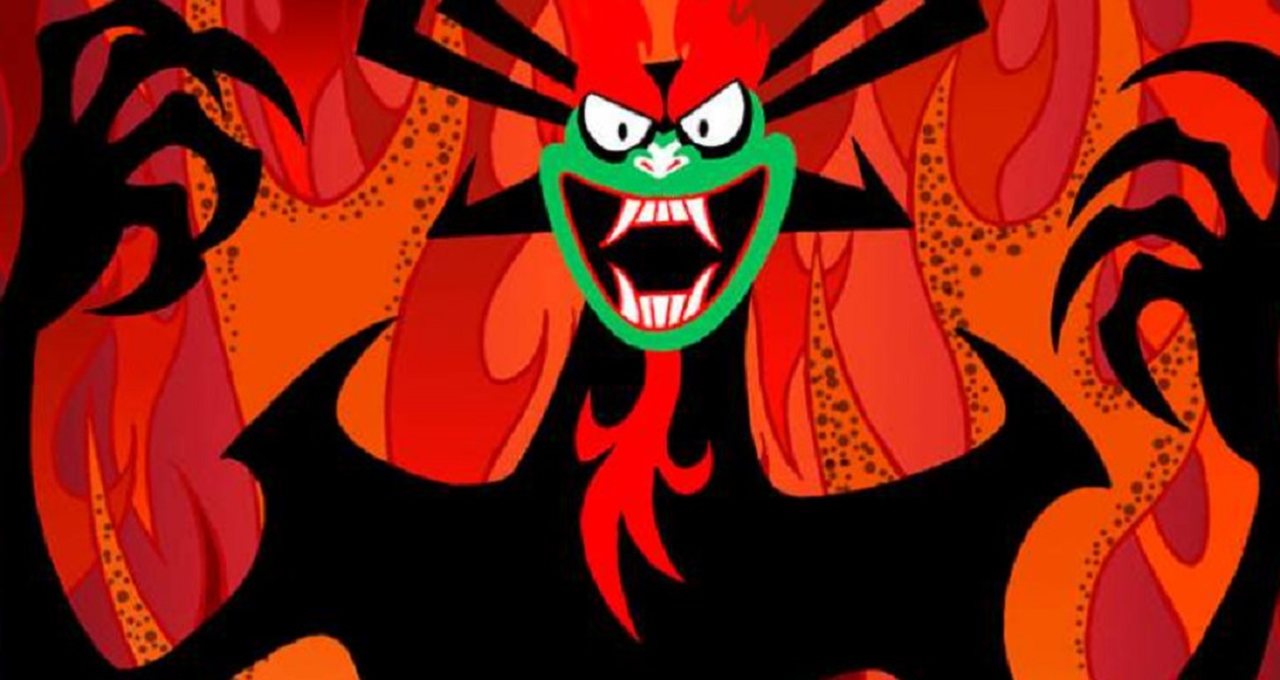 Abu (Aku) - Desenho animado: Samurai Jack - O principal vilão do desenho Samurai Jack é Abu, mestre das trevas. Vale destacar que fora do Brasil é nome do vilão é Aku.