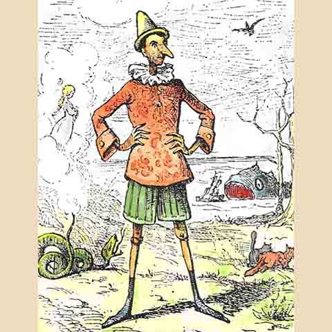 O personagem foi criado pelo escritor italiano Carlo Collodi (1826 - 1890) - nome artístico de Carlo Lorenzini - ainda no século 19, mais precisamente no ano de 1881. 
