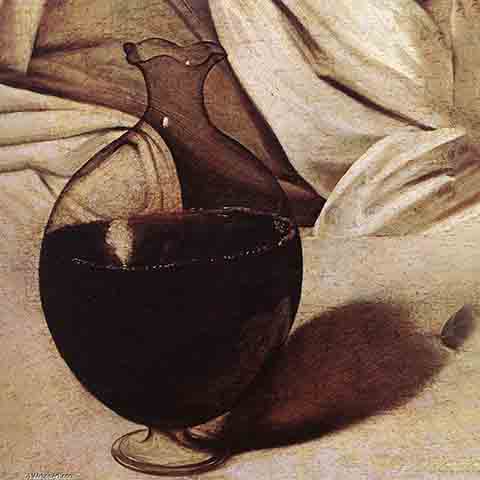 Em 2009, uma análise com reflectografia revelou um minúsculo autorretrato no reflexo de um jarro em “Baco”, que havia sido obscurecido por restaurações após sua descoberta inicial em 1922. A selfie distorcida reforça os temas centrais da obra, como ilusão e identidade mutável.