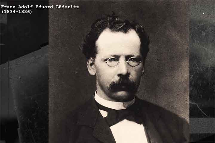 Adolf Lüderitz, na era do imperialismo alemão, iniciou a exploração de terras por diamantes, levando ao estabelecimento de uma colônia.