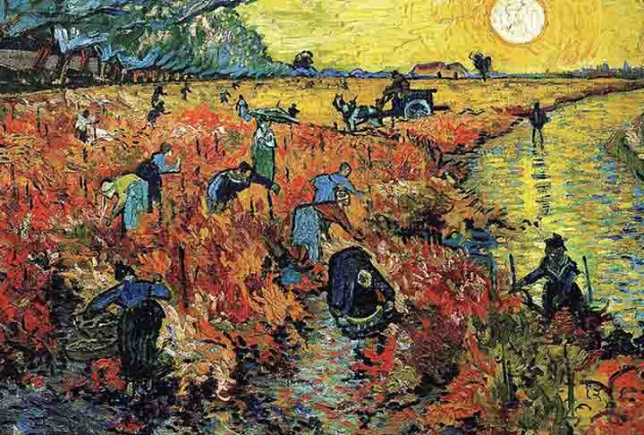 Especialistas na obra de Van Gogh só têm evidências de uma obra que Van Gogh conseguiu vender durante sua vida. Trata-se de “A Vinha Encarnada” (1888), comprada por uma pintora belga chamada Anna Boch. 
