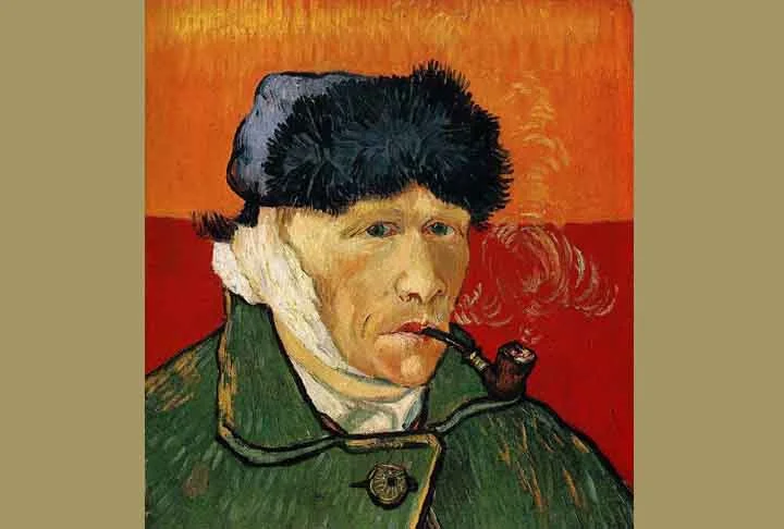 Há versões diferentes para o fato, que ocorreu em Arles, no sul da França. De acordo com a mais conhecida, Van Gogh ficou transtornado com um dos desentendimentos com Gauguin, quando ameaçou o amigo com uma navalha, e acabou cometendo a automutilação. 
