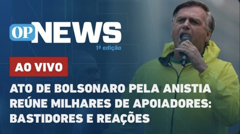 Ato de Bolsonaro pela anistia reúne milhares de apoiadores