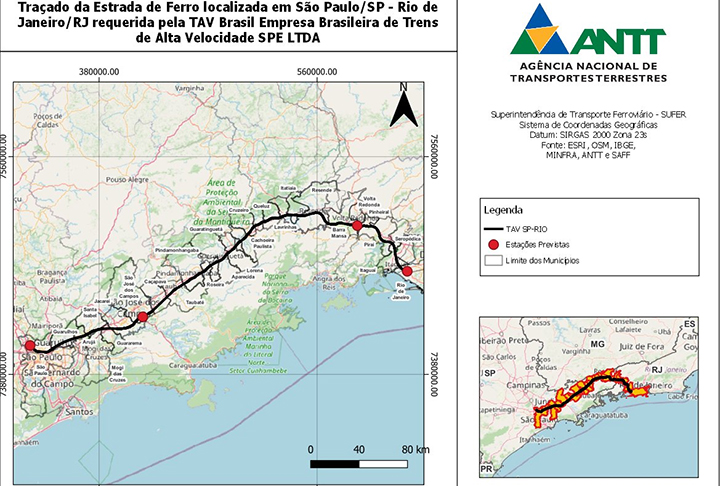 O TAV planejado entre Campinas e Rio de Janeiro para operar durante a Copa do Mundo de 2014, teve vários adiamentos.A ideia do projeto era colocar quatro linhas em circulação, ligando Rio a São Paulo, Brasília à Goiânia, Belo Horizonte à Curitiba e Campinas ao Triângulo Mineiro. Mas até hoje nada. 