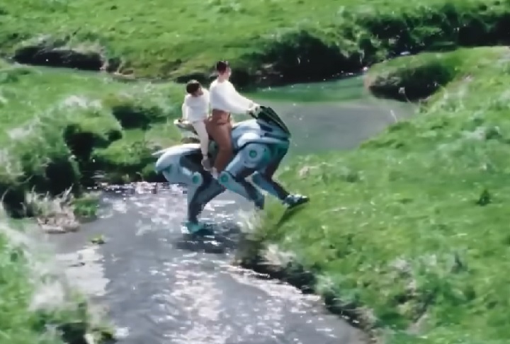 A pessoa que estiver montando o Corleo controla seus movimentos com o corpo. Ao mudar o peso para um lado, o robô entende a direção e se ajusta.