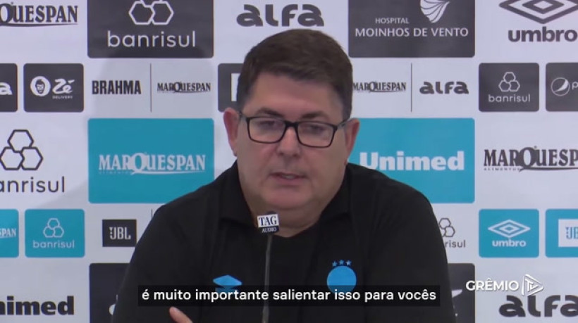 Vice-presidente do Grêmio demonstra apoio ao trabalho da comissão técnica