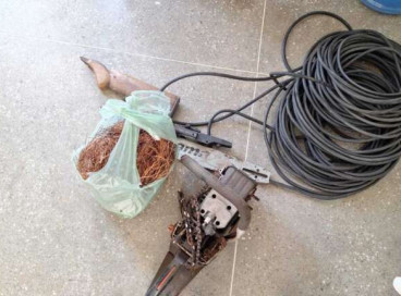 Material apreendido na casa do suspeito em Icapuí 