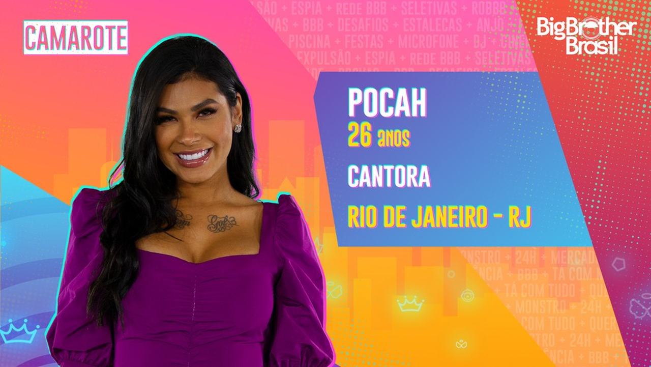 Pocah - Cantora e compositora nascida em Queimados, na Baixada Fluminense, em  17/10/1994. Ela se chama Viviane de Queiroz Pereira e chegou a usar o nome de MC Pocahontas antes de mudar para Pocah. Esteve no BBB