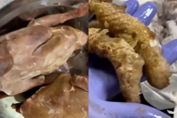 As autoridades estimam que mais de uma tonelada de alimentos sem controle sanitário foi recolhida no restaurante.