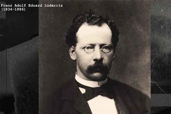 Adolf Lüderitz, na era do imperialismo alemão, iniciou a exploração de terras por diamantes, levando ao estabelecimento de uma colônia.