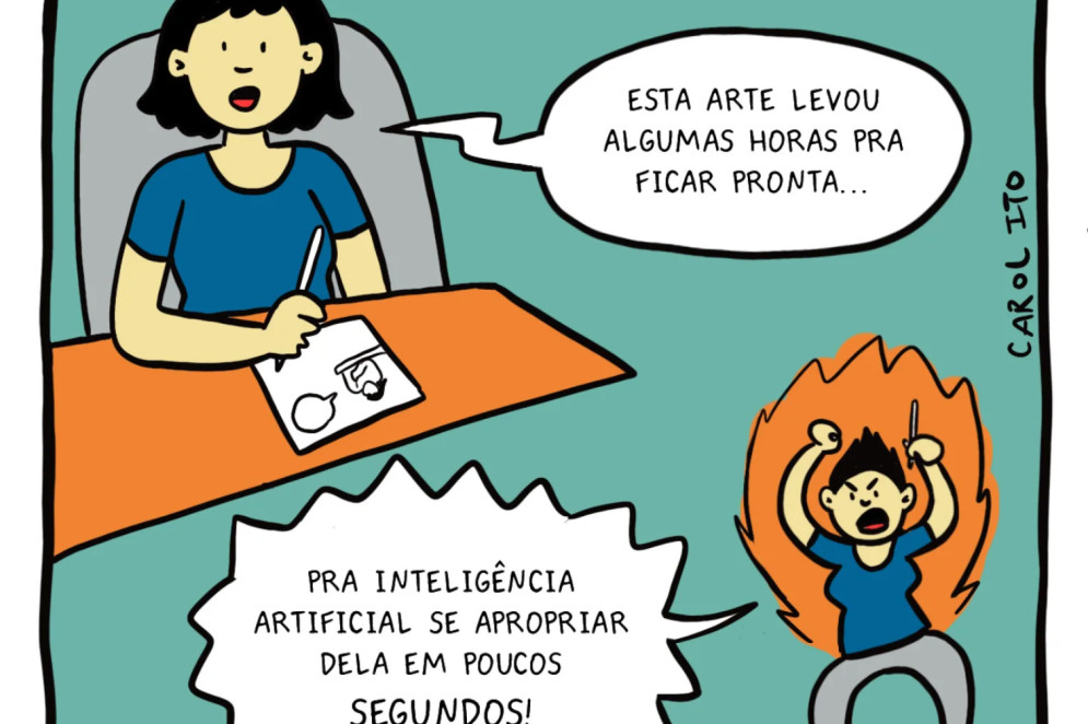 A artista Carol Ito já aborda a temática a mais de uma ano em suas redes e em trabalhos para Mobile Time