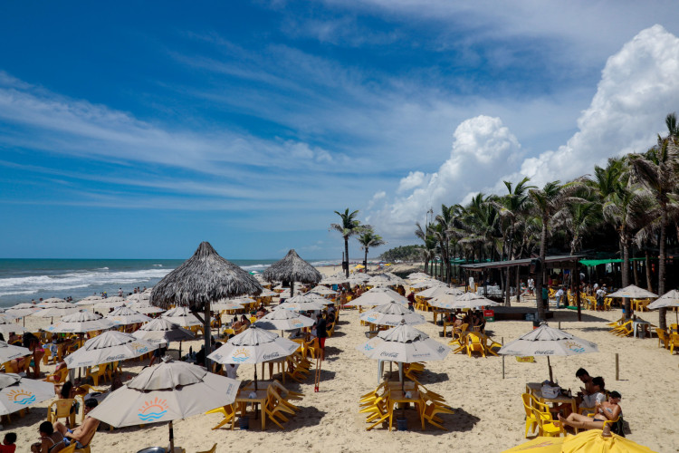 A Praia do Futuro é um dos locais mais visitados na orla de Fortaleza