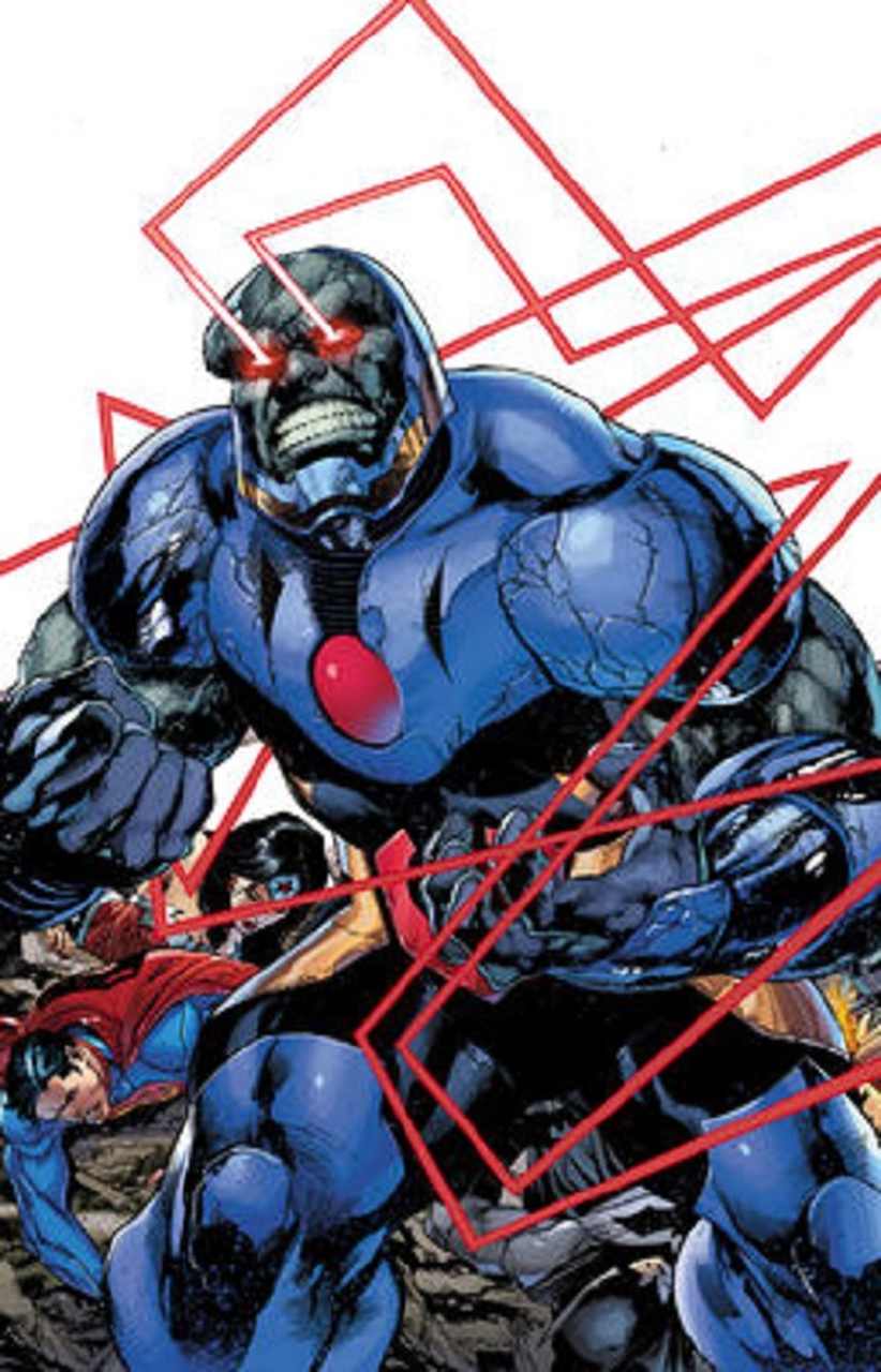 Nome do vilão: Darkseid -  Este vilão é capaz de disparar uma rajada incinerante dos olhos, o chamado efeito ômega. Essa é uma de suas habilidades de combate.