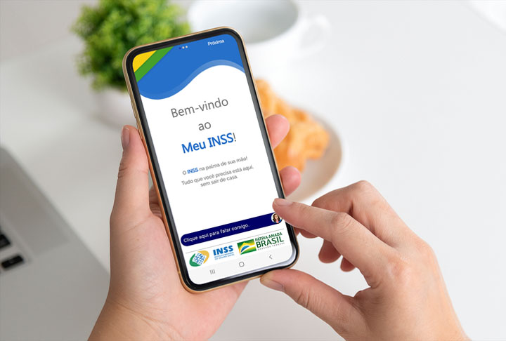 1. Acesse a plataforma Meu INSS (app ou site) e faça login com CPF e senha do Gov.br.