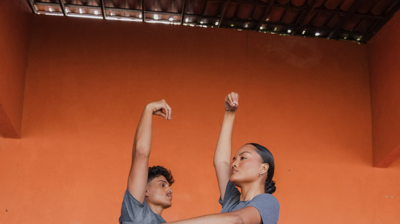 Os bailarinos de dança contemporânea Ivna Ferreira e Gutemberg Morais, do Instituto Katiana Pena (Foto: FERNANDA BARROS)