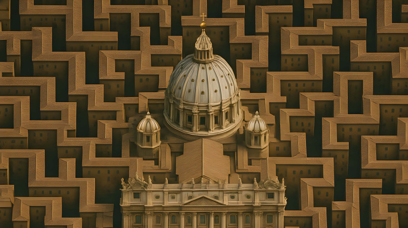 Igreja Católica enfrenta o desafio de se reinventar sem perder a essência (Foto: CONCEPÇÃO GIL DICELLI/ILUSTRAÇÃO IA/TRATAMENTO ROBSON PIRES)