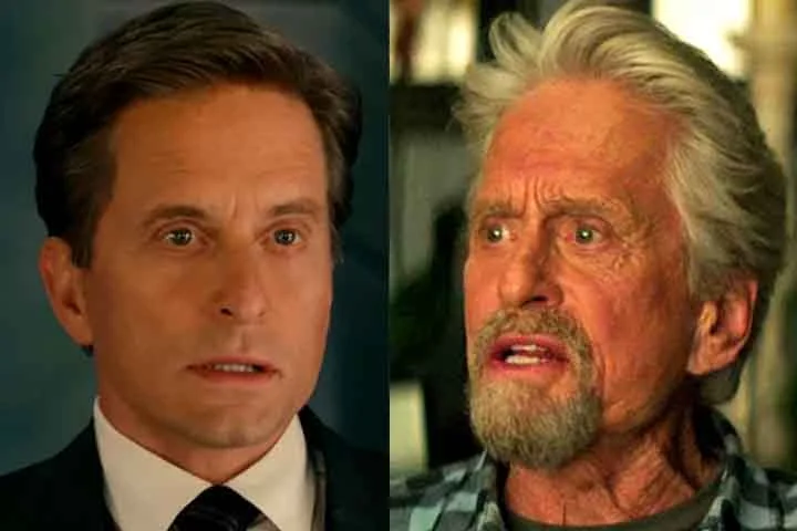 Michael Douglas -  Em “Homem-Formiga e a Vespa”, filme lançado em 2018, o ator, então com 74 anos, apareceu bem mais jovem