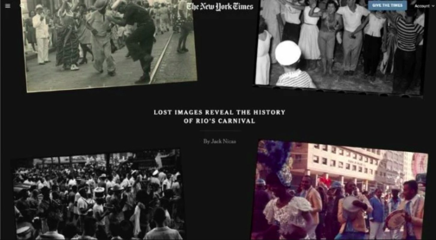 Na edição do sábado de Carnaval de 2024 (10 de fevereiro) do The New York Times, um artigo deu destaque à coleção do brasileiro Rafael Cosme, principalmente sobre o Carnaval carioca, que é justamente o tema mais presente nas fotos.