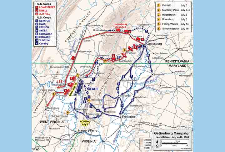 O ataque foi batizado de “Carga de Pickett”, em alusão ao nome do general que a liderou.  A artilharia superior das forças do norte desmantelou a ofensiva e, no dia seguinte, as tropas do general Lee retrocederam para o sul. 
