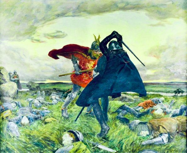 A queda de Camelot veio com a traição de Morgana, os amores proibidos entre Lancelot e a rainha Guinevere, e a rebelião de Mordred, filho bastardo de Arthur (ou, em algumas versões, seu sobrinho).