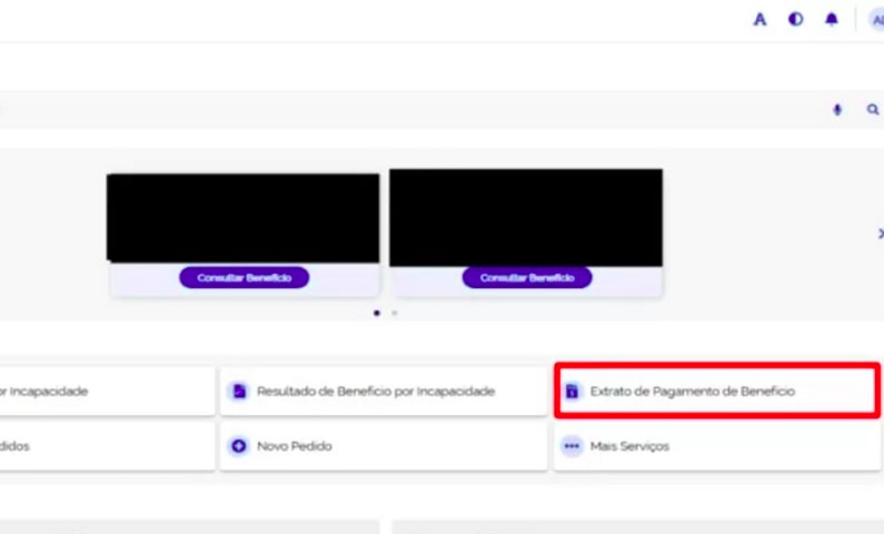 2. Vá em Extrato de pagamento do benefício e, em seguida, selecione o número do benefício. 