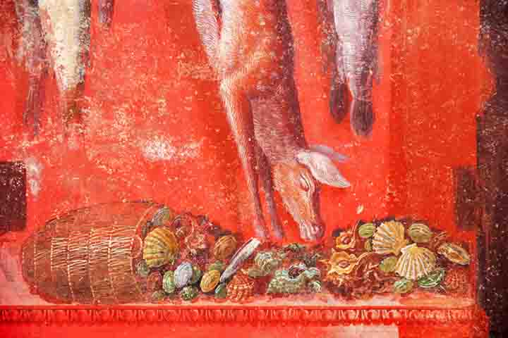 Na cena também há um idoso com uma tocha e uma mulher. O afresco traz novas informações sobre os antigos cultos dionisíacos - dedicados ao deus grego Dionísio (conhecido como Baco na mitologia romana), do vinho e dos prazeres.
