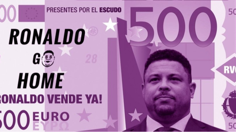 Torcida do Real Valladolid, da Espanha, protestou contra Ronaldo