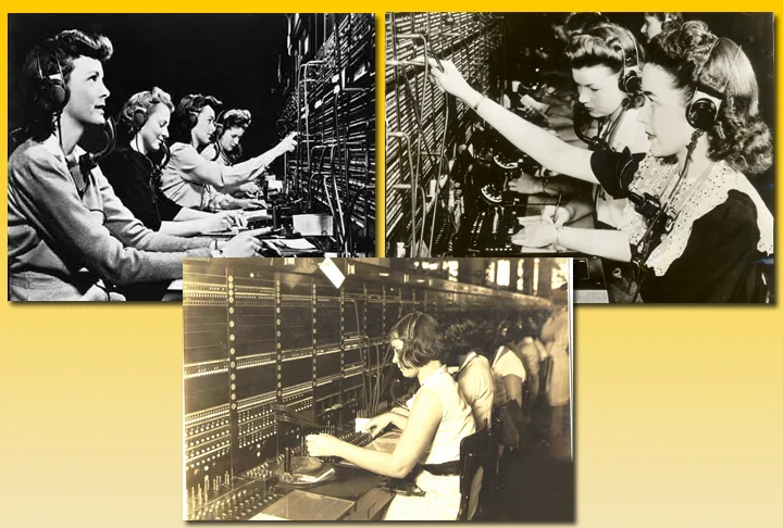 TELEFONISTA - Foi essencial até a década de 1980, pois as empresas de telefone precisavam de trabalhadores que transferissem ligações feitas com destino às centrais para ramais específicos. Tal cargo era preenchido majoritariamente por mulheres 