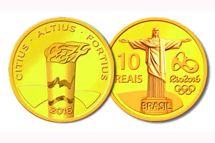 2016: Moedas Comemorativas dos Jogos Olímpicos e Paralímpicos Rio 2016. Foram fabricadas 5 mil unidades.