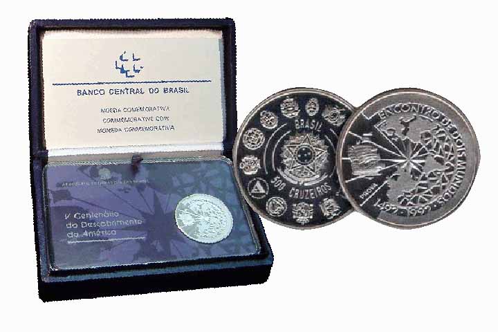 1992: Foram lançadas 40 mil unidades de 500 Cruzeiros em homenagem aos 500 anos da chegada da primeira frota de Colombo à América.